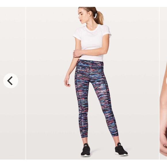 Lululemon Fast  7/8 Tights II Hinshu Apline White Multi Size 6 - Picture 6 of 11